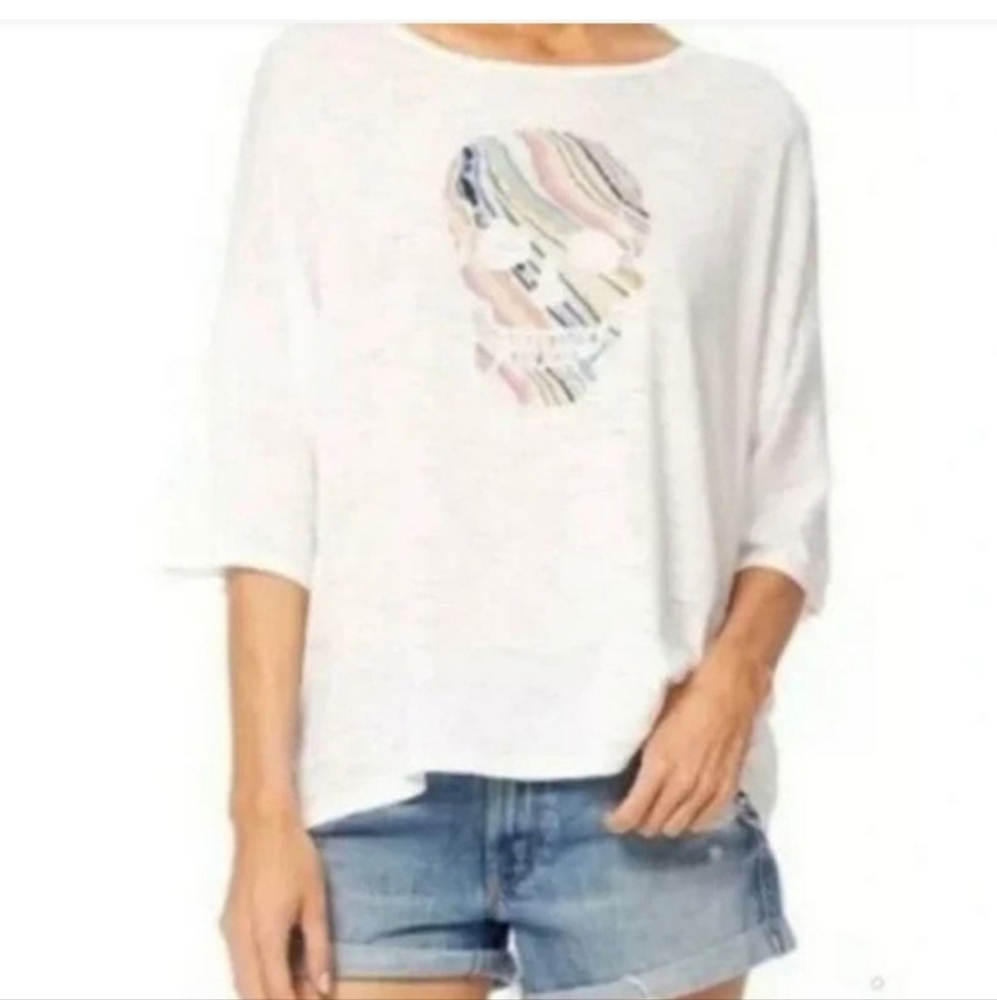 Skull Cashmere white oversized  boxy shirt size L!